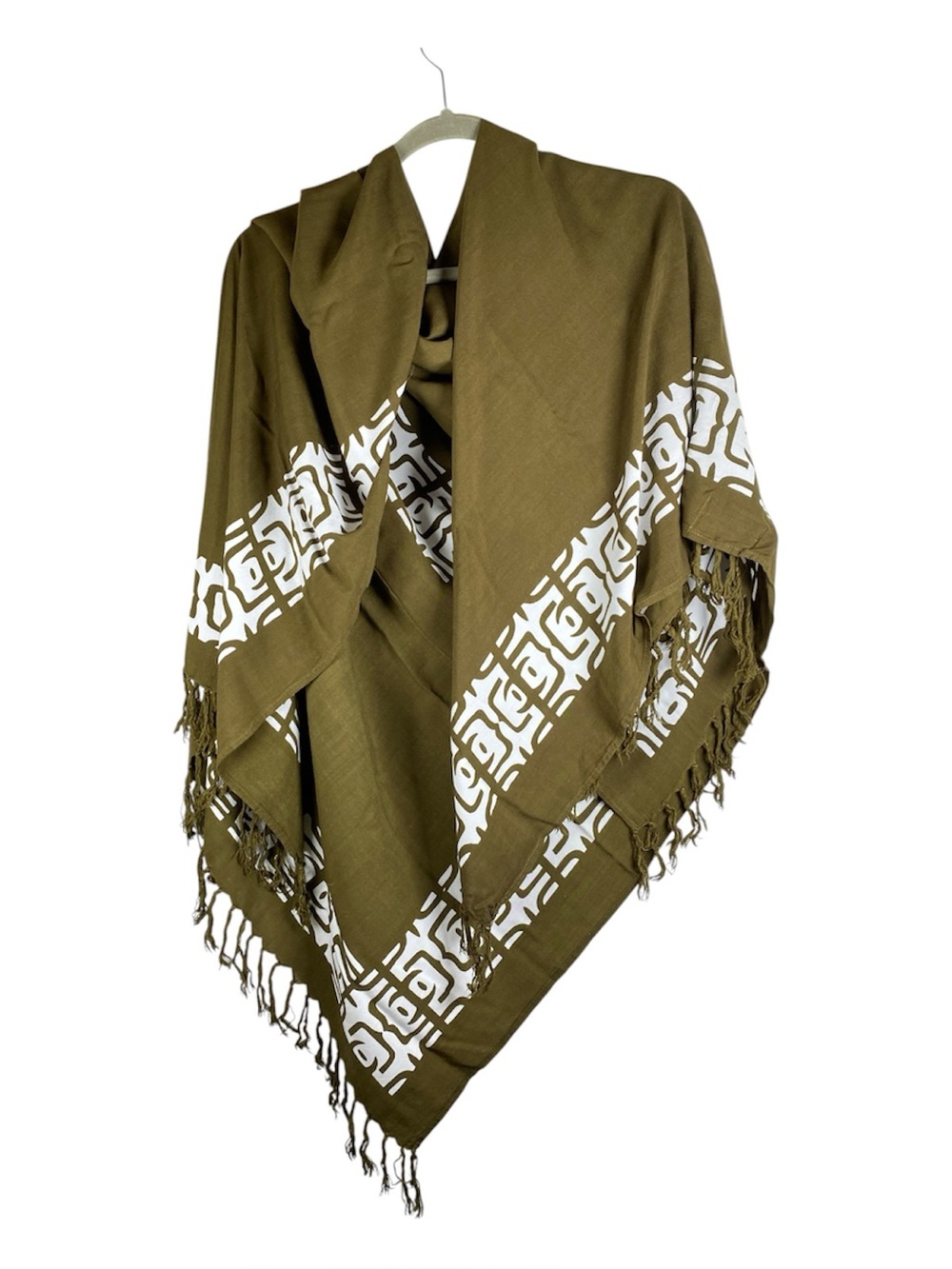 PACIFIC RESORT COOK ISLANDS Beach Wrap Sarong Green With Fringe